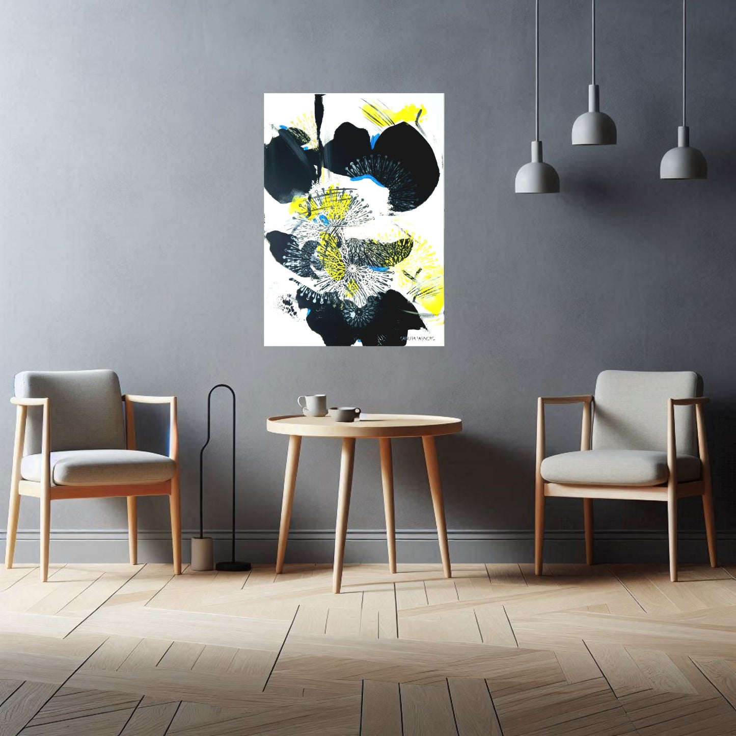 Akrüül maal Naine pitsi all. Kunstnik Danuta Lasnord