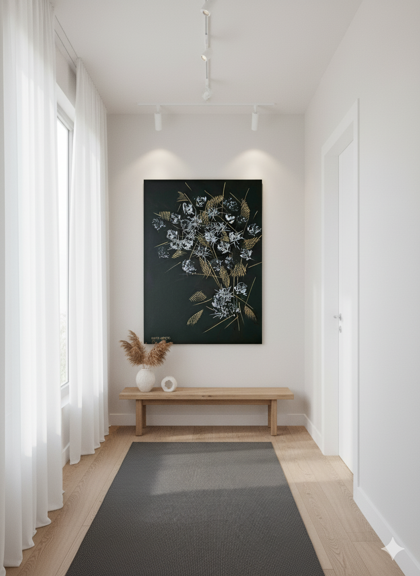 Abstraktne maal "Lilled". Danuta Lasnordi kunst