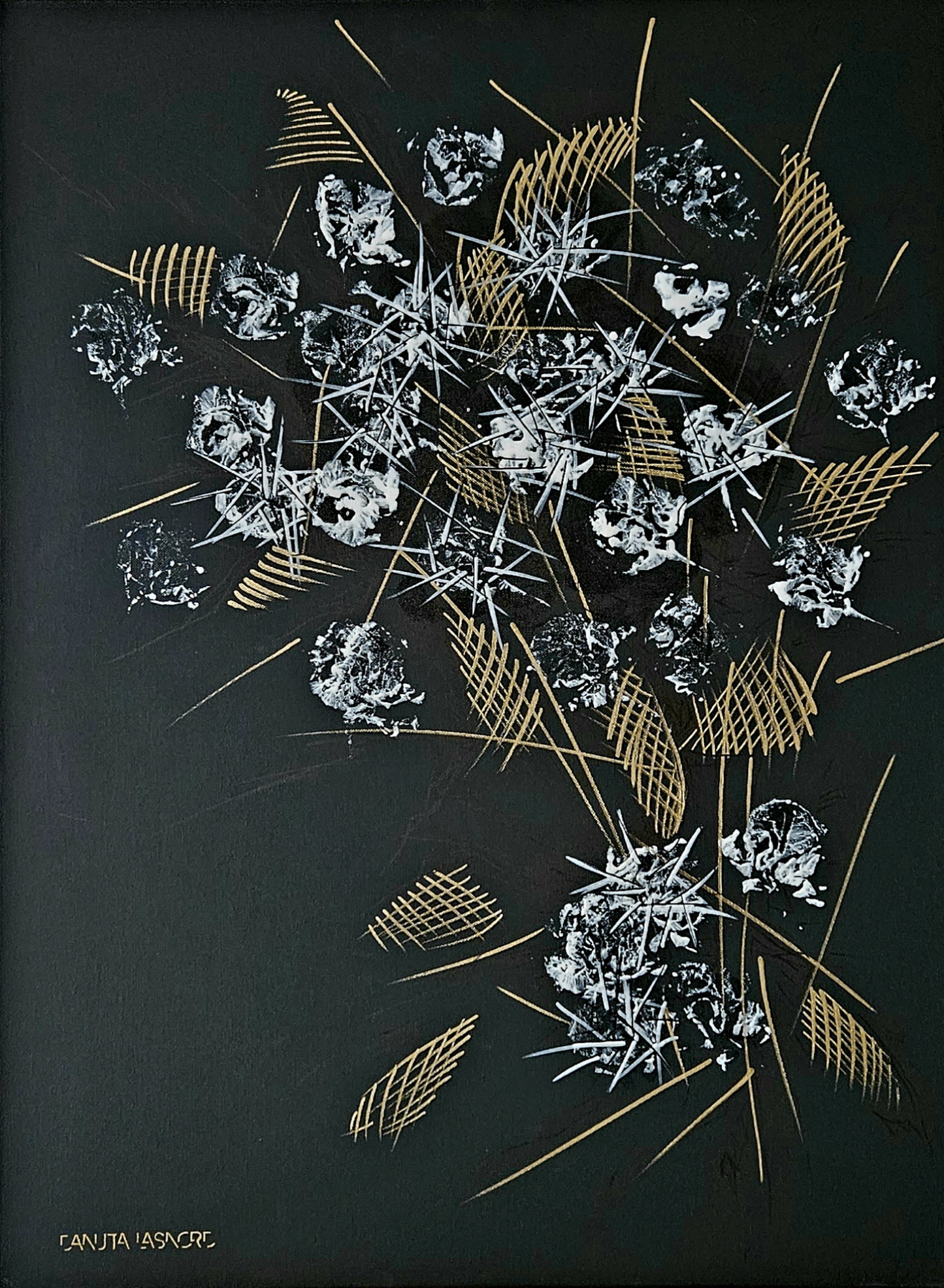 Abstraktne maal "Lilled". Danuta Lasnordi kunst