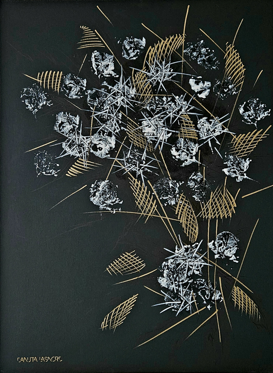 Abstraktne maal "Lilled". Danuta Lasnordi kunst