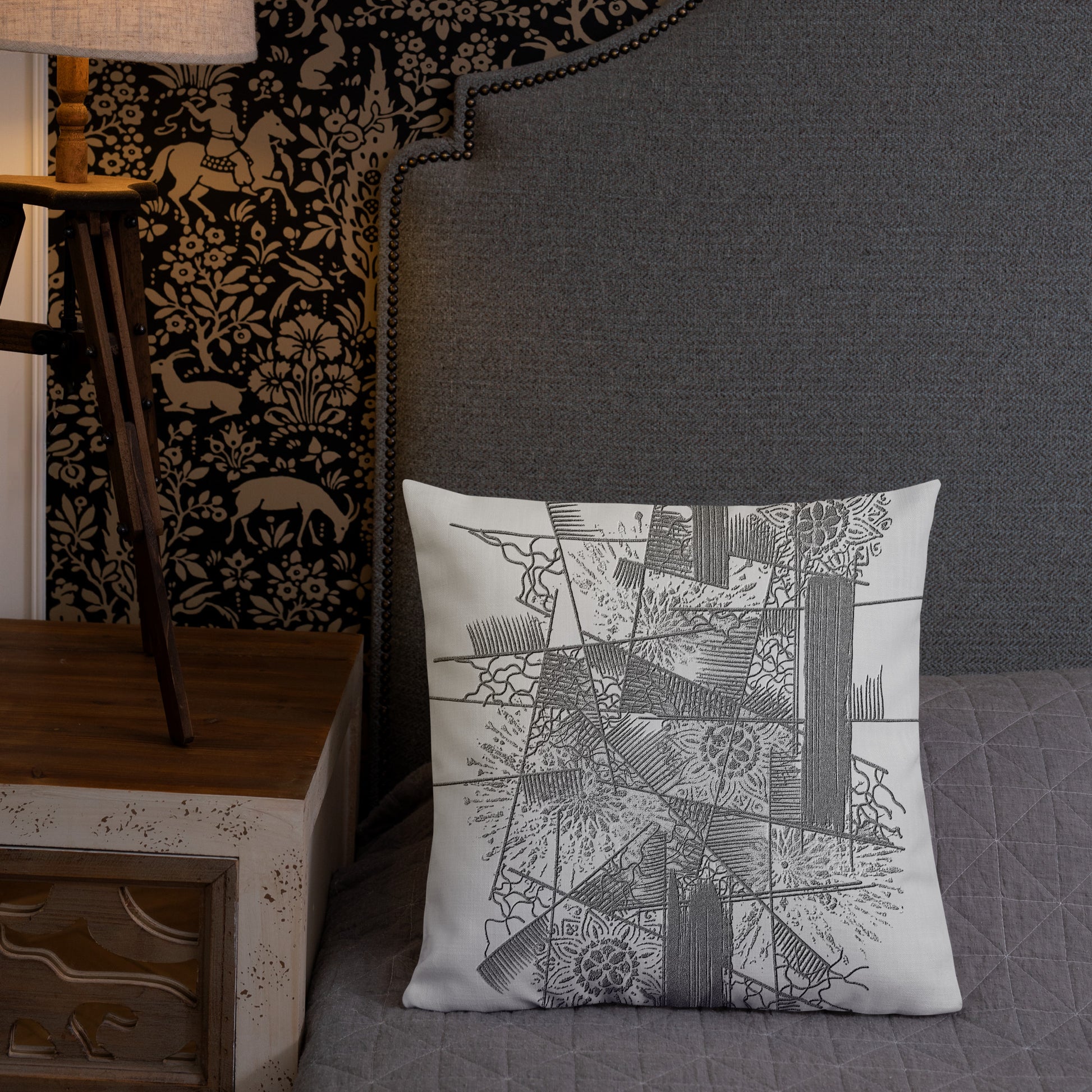 Minimalist POD pillow with abstract design. Perfect for Scandinavian interiors.