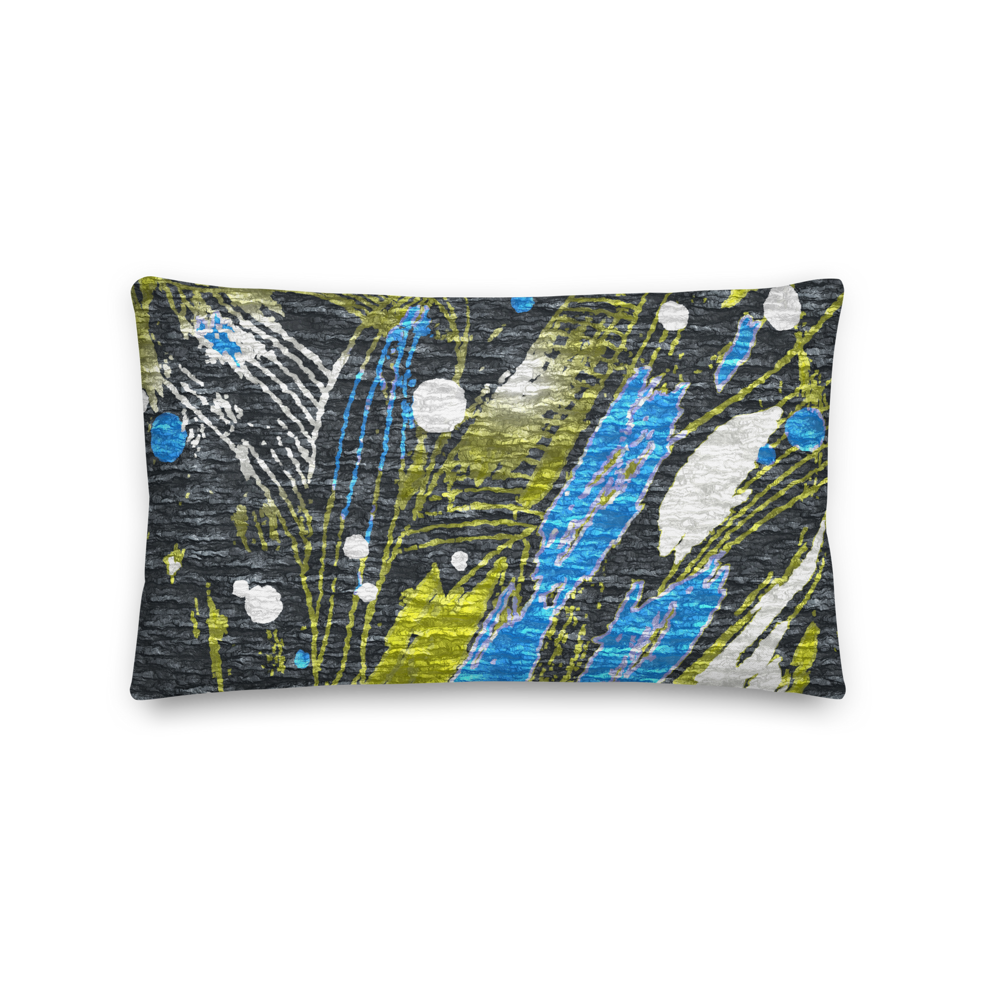 Decorative accent bright pillow with abstract floral pattern for cozy home. cushions for sofa