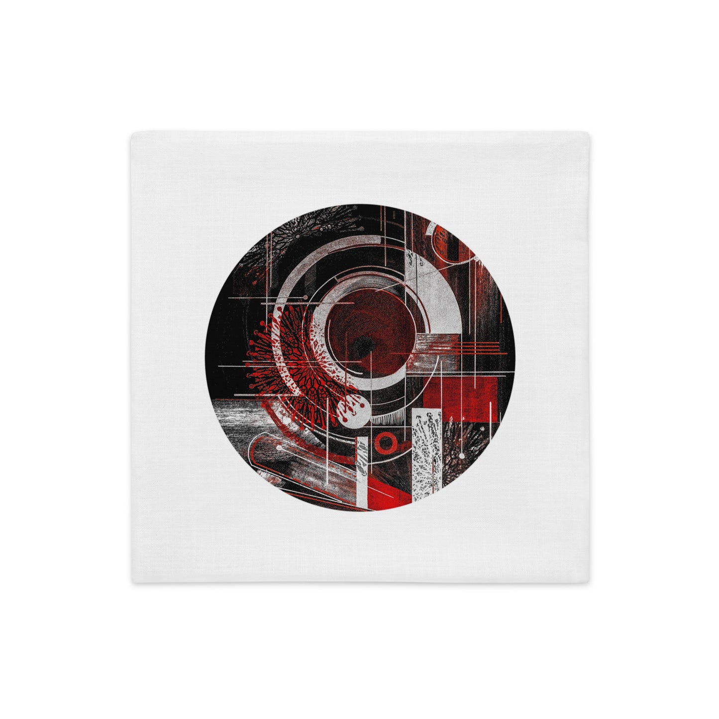 ecorative pillow with abstract design on a darck sofa. Throw cushions for couch