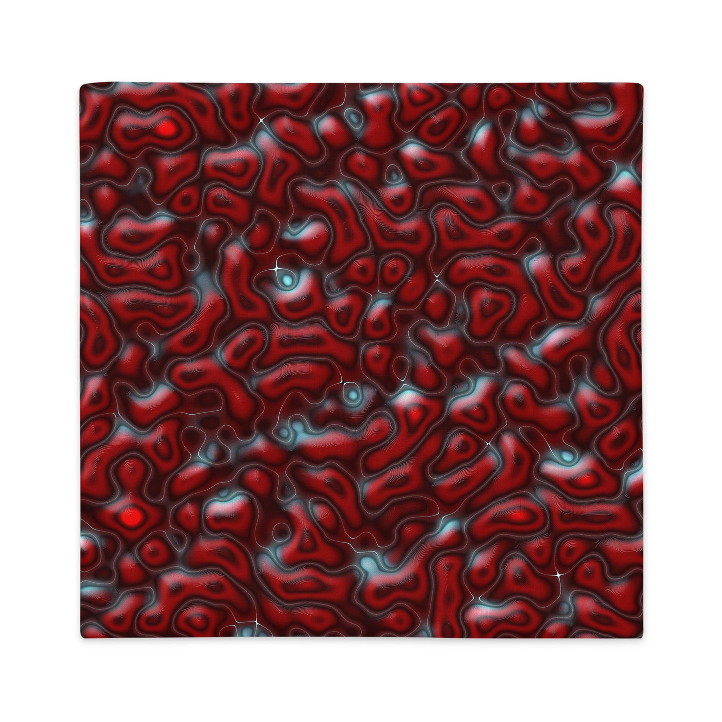 Red abstract square pillow cover 45x45 . Design Danuta Lasnord for modern Nordic home