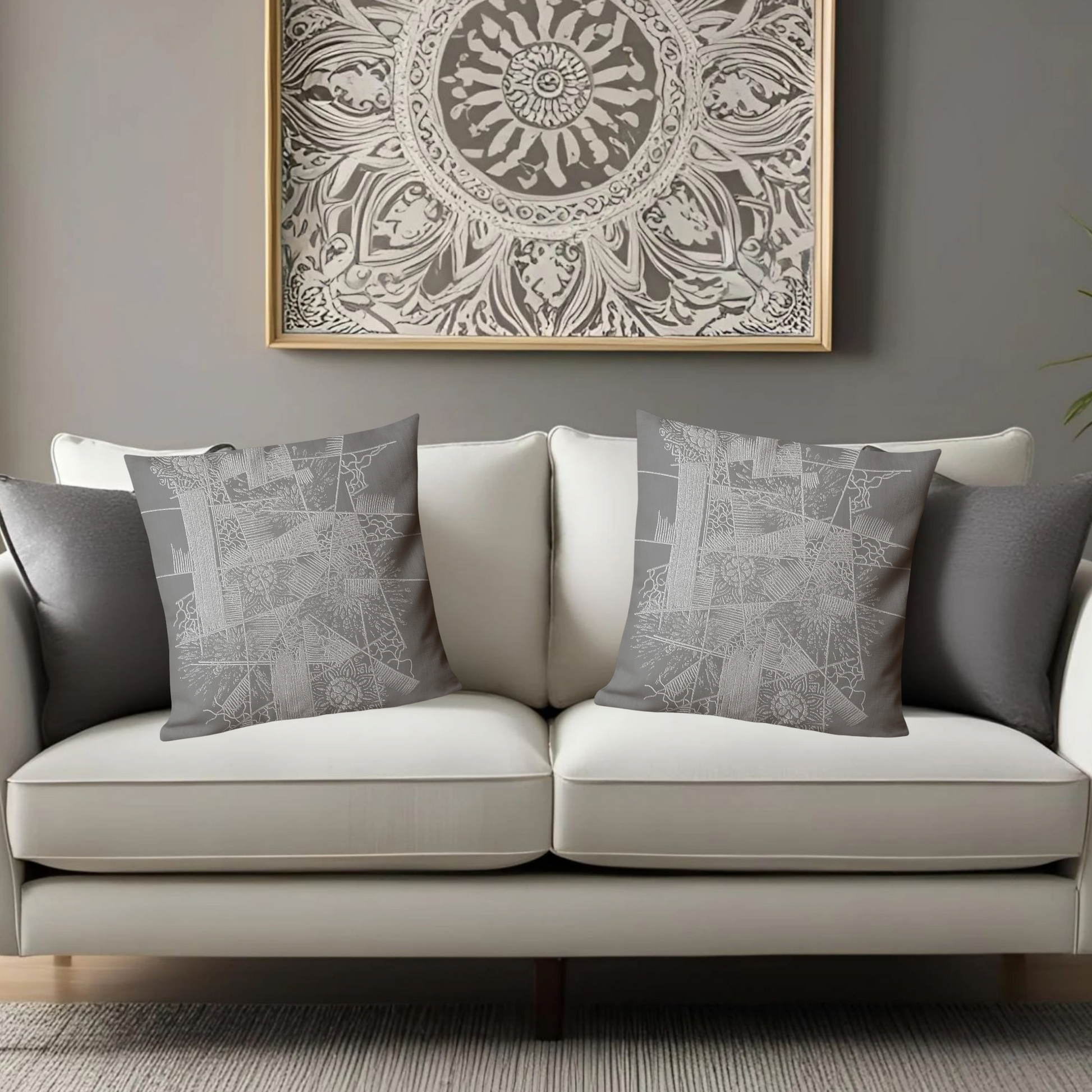Minimalist POD pillow with abstract design. Perfect for Scandinavian interiors.